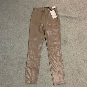 ZARA faux leather leggings -tan